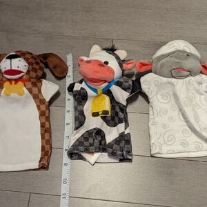 Melissa & Doug Animal Hand Puppets Set Dog Sheep And Cow